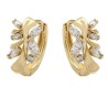 Aretes Arracadas Dama Hojas Con Cristales Oro 14K Laminado Dorado