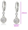 Aretes Cristal Colgante Para Dama Oro 14K Laminado Blanco