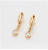 Aretes Cristal Colgante Para Dama Oro 14K Laminado Dorado