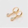 Aretes Cristal Colgante Para Dama Oro 14K Laminado Dorado