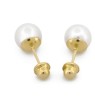 Broquel Perla Natural Cultivada 0.6 cm Oro Sólido 14k