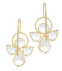 Aretes Angel Zirconias Oro Sólido 10k