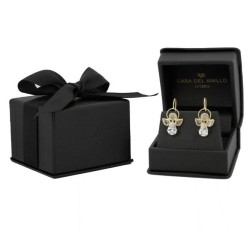 Aretes Angel Zirconias Oro Sólido 10k