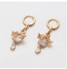 Aretes Mariposa Corazón Cristales Colgantes Oro 18K Laminado Dorado