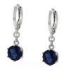 Clasicos Aretes Dama Colgantes Zafiro Oro 14K Laminado Azul