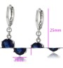 Clasicos Aretes Dama Colgantes Zafiro Oro 14K Laminado Azul