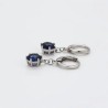 Clasicos Aretes Dama Colgantes Zafiro Oro 14K Laminado Azul