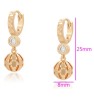 Aretes Bolita Colgante Con Cristal Austriaco Oro 14K Laminado Dorado