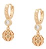 Aretes Bolita Colgante Con Cristal Austriaco Oro 14K Laminado Dorado