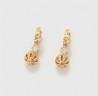 Aretes Bolita Colgante Con Cristal Austriaco Oro 14K Laminado Dorado