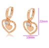 Arracada Huggies Corazón con Cristal Oro 18K Laminado Dorado