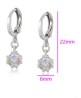 Aretes Bola De Fuego Cristales Multicolor Colgante Oro Laminado Blanco