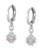Aretes Bola De Fuego Cristales Multicolor Colgante Oro Laminado Blanco