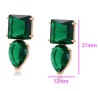 Modernos Aretes Para Dama Con Esmeralda Oro 18K Laminado Dorado