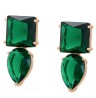 Modernos Aretes Para Dama Con Esmeralda Oro 18K Laminado Dorado