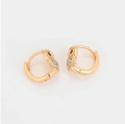 Arracadas Búho Cristales Onix Niña o Adulto Oro 14K Laminado Dorado