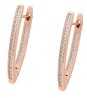 Arracadas en "V" Para Dama Cristales Diamante Oro 14K Laminado Rosa