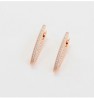 Arracadas en "V" Para Dama Cristales Diamante Oro 14K Laminado Rosa
