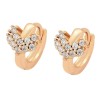 Arracadas Pegaditas Niña Corazón Cristales Oro 18K Laminado Dorado