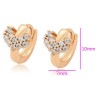 Arracadas Pegaditas Niña Corazón Cristales Oro 18K Laminado Dorado