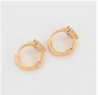 Arracadas Pegaditas Niña Corazón Cristales Oro 18K Laminado Dorado