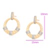 Aretes Dama Aro Colgante Con Cristales Oro 14K Laminado Dorado