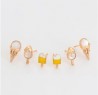 Set 3 Pares Broqueles Ópalo Helados Kawaii Oro 18K Laminado Dorado