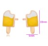 Set 3 Pares Broqueles Ópalo Helados Kawaii Oro 18K Laminado Dorado