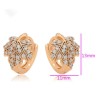 Aretes Arracadas Hoja Maple Cristales Oro 18K Laminado Dorado
