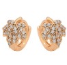 Aretes Arracadas Hoja Maple Cristales Oro 18K Laminado Dorado