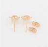Aretes Broquel Tortuga Cristales Austriacos Oro 14K Laminado Dorado