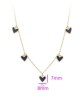 Collar Corazones Negros De Moda Juvenil Oro 14K Laminado Dorado