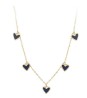 Collar Corazones Negros De Moda Juvenil Oro 14K Laminado Dorado