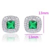 Aretes Para Dama Con Esmeralda y Cristales Oro 14k Laminado