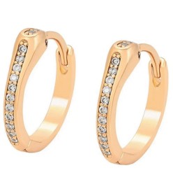 Arracadas Serpiente Con Cristales y Onix Oro 18K Laminado Dorado