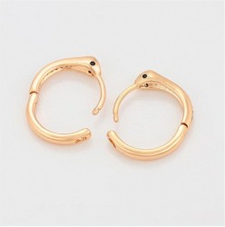 Arracadas Serpiente Con Cristales y Onix Oro 18K Laminado Dorado