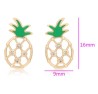 Bonitos Aretes Dama Piña Cristales Oro 14K Laminado Dorado