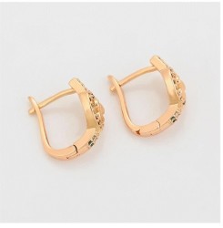 Aretes Corazón Mariposa Con Cristales Colores Oro 18K Laminado Dorado