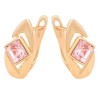 Aretes Dama Rombo Zafiro Rosa Oro Rosa 18K Laminado