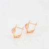 Aretes Dama Rombo Zafiro Rosa Oro Rosa 18K Laminado