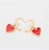 Aretes Arracadas Corazón Colgante Oro 14K Laminado Rojo