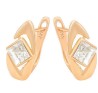 Aretes Dama Rombo Zafiro Rosa Oro Rosa 18K Laminado Blanco