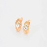 Aretes Dama Rombo Zafiro Rosa Oro Rosa 18K Laminado Blanco