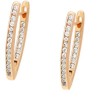Arracadas en V para Dama con Cristales Oro 18K Laminado Dorado