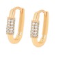 Arracadas Rectangulares Con Cristales Oro 18K Laminado Dorado