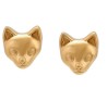 Aretes Broquel Gato Kitten Dama o Niña Oro 24K Laminado Dorado