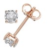 Aretes Redondo en Plata Esterlina Rosa y Diamantes Éticos 0.10ct