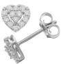 Aretes Corazón en Plata Esterlina y Diamantes Éticos 0.25ct