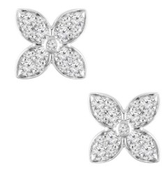 Arete Hoja en Plata Esterlina y .048ct Diamantes Éticos