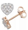 Aretes Corazón en Plata Esterlina Rosa y Diamantes Éticos 0.25ct